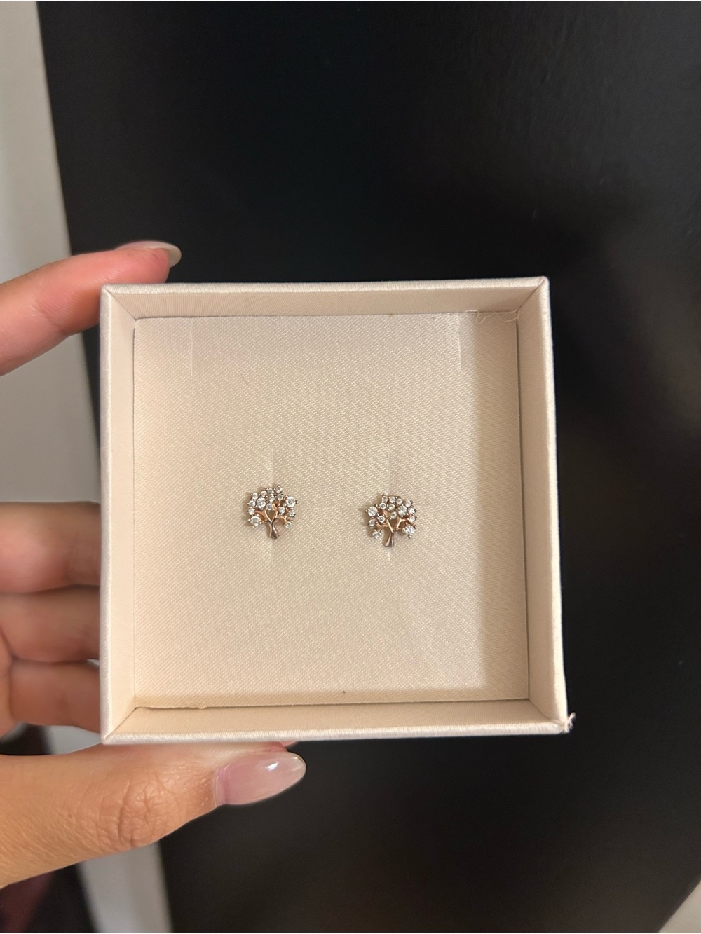 Mulberry Tree of Life Crystal Stud Earrings - 925 Sterling Silver